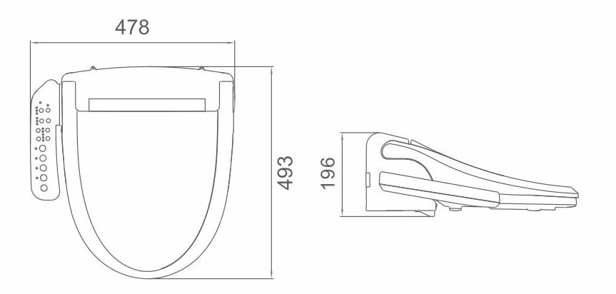 Hilk3300 Intelligent Smart Toilet Seat bidet