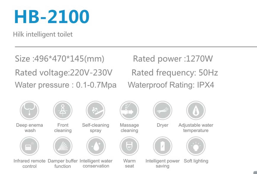 HB2100 bide inodoro inteligente