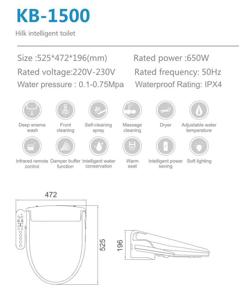 Intelligent Toilet Bidet lid cover