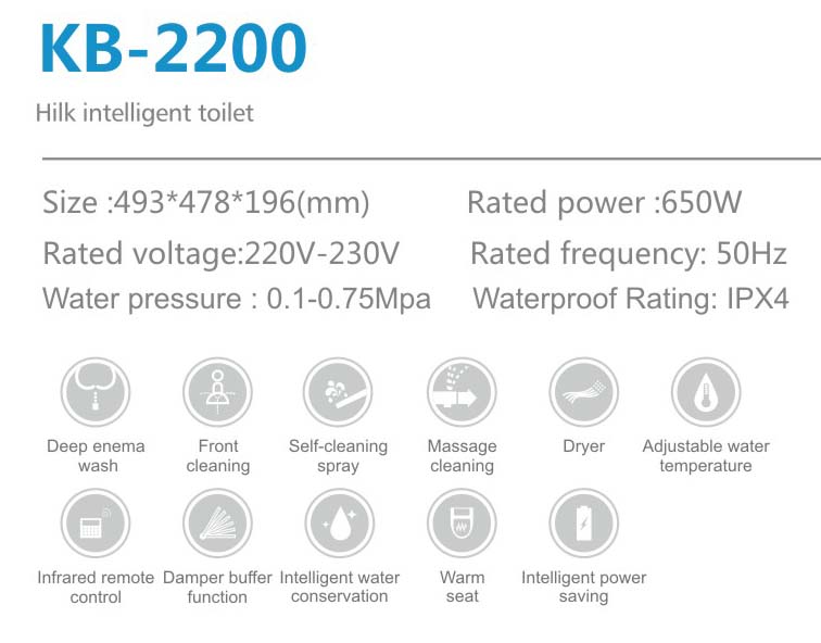 KB2200  inteligencia retrete tocador  bide inodoro inteligente
