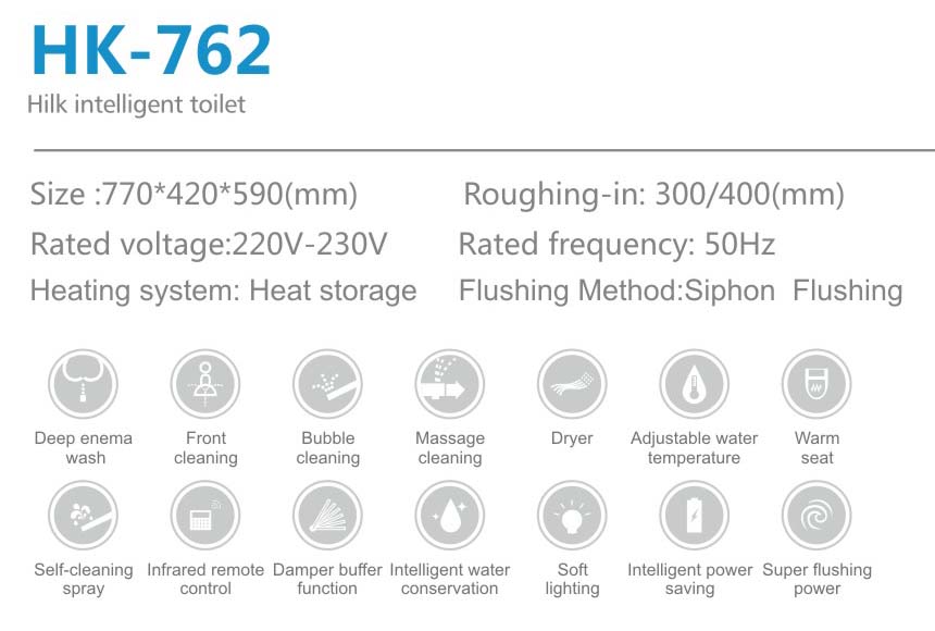 Automatic Bathroom Smart Toilet for Home Healthcare