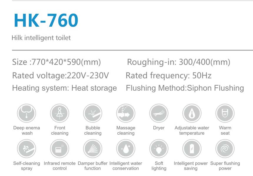 High Grade Full Automatic Ceramic Intelligent Smart Toilet