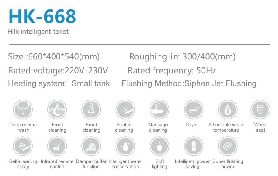 Auto Cleaning Intelligent Electric Smart Toilet