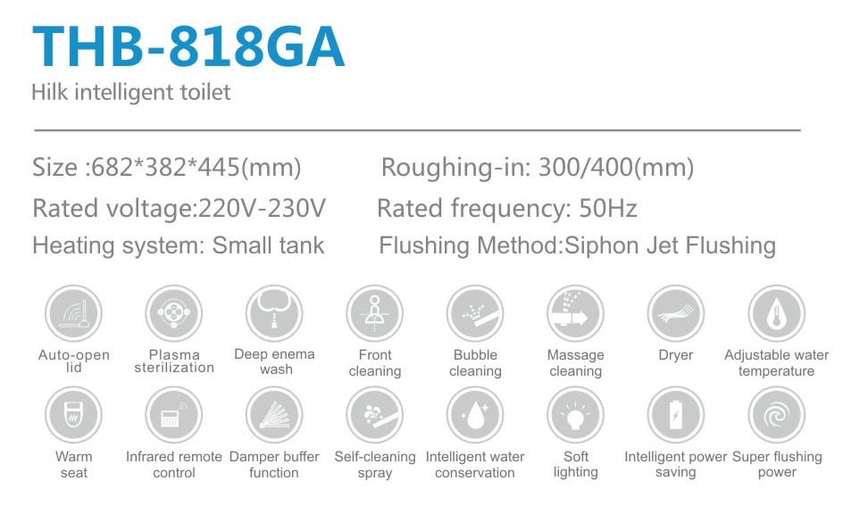  One piece Intelligent Smart Toilet 